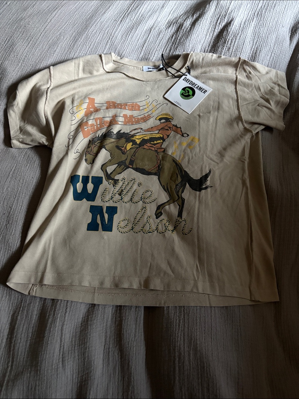 Daydreamer Willie Nelson Graphic Tee - Cream